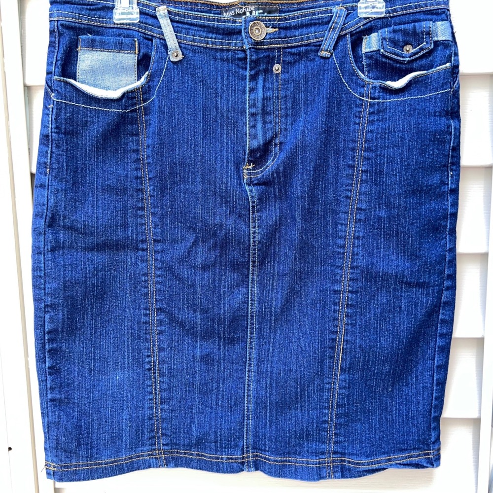 Miss NoFuze Jeans Denim Pencil Skirt Dark Wash Women‎ 16 Stretch